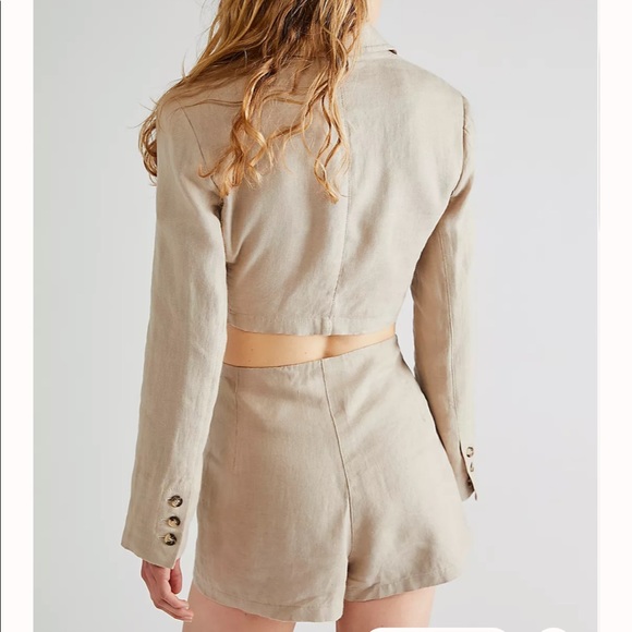 Slice Of Action Linen Skort Suit FREE PEOPLE - Picture 4 of 5